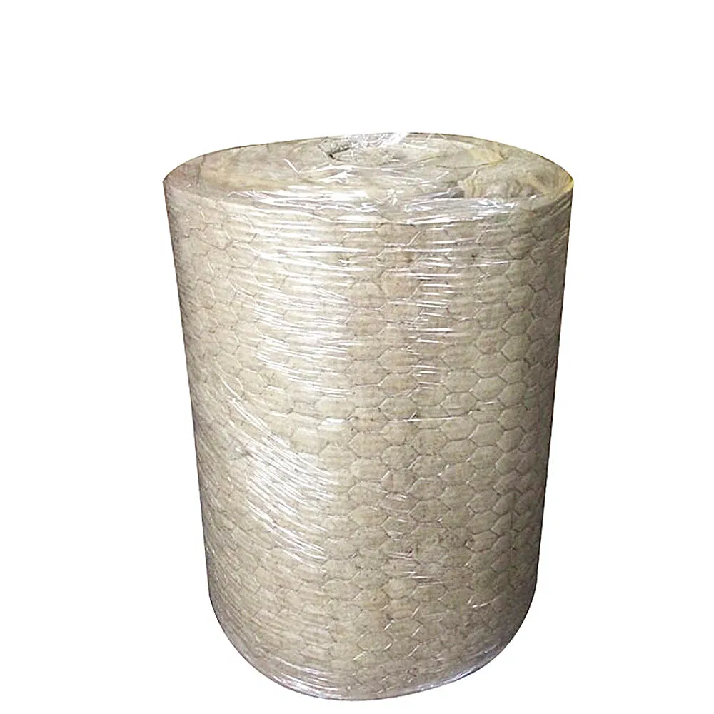 Fireproof Insulation Roll Rock Mineral Wool Blanket with Wire Mesh