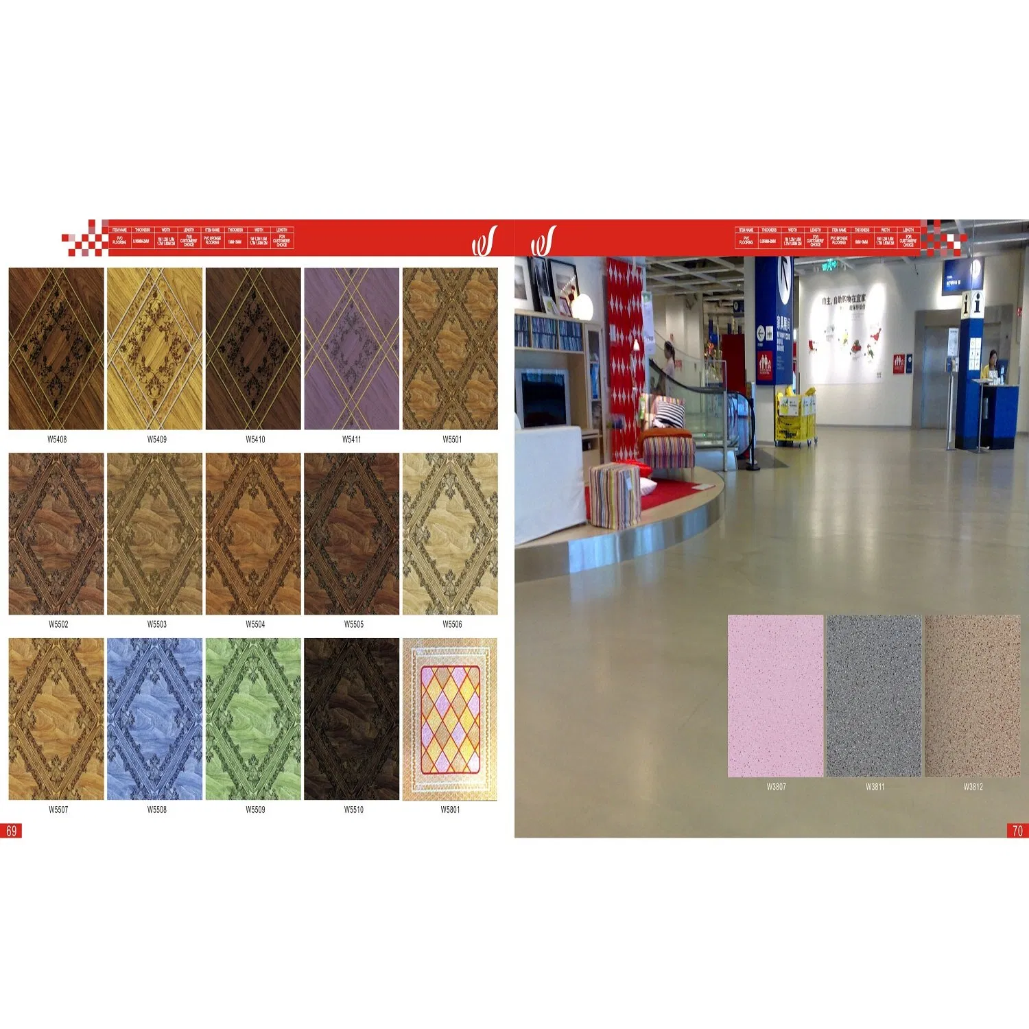 Anti-Slip Indoor PVC Sponge Floor Covering Roll