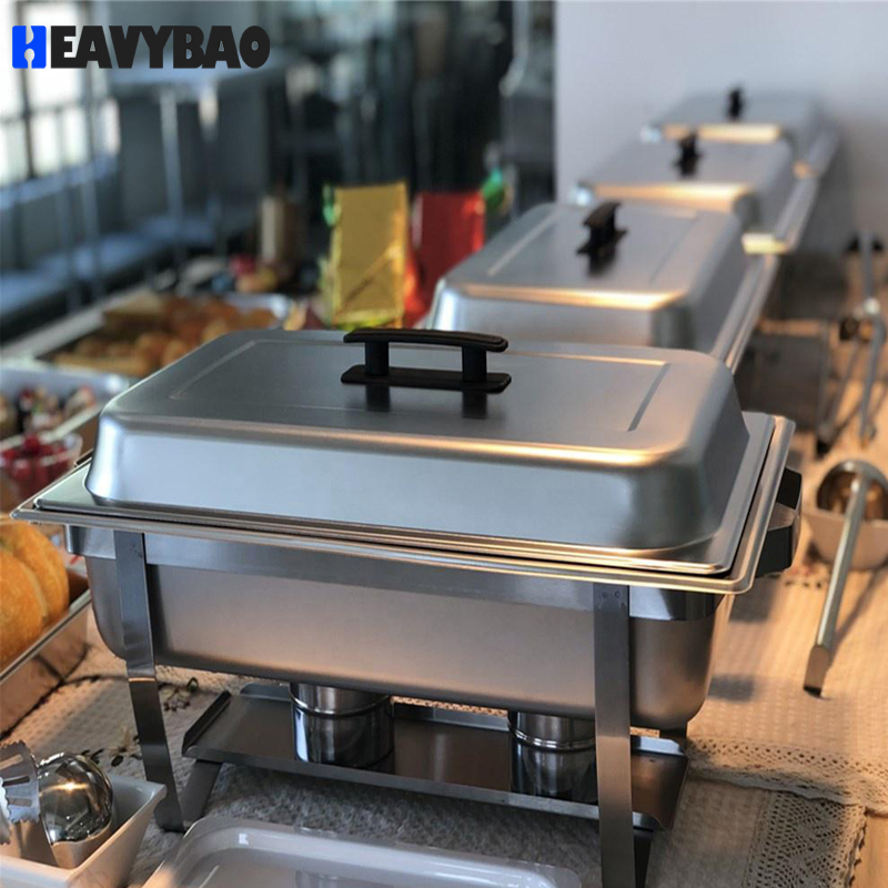 Heavybao Food Warmer Rectangular Saving Dish Stainless Steel Chafing Dish for Buffet