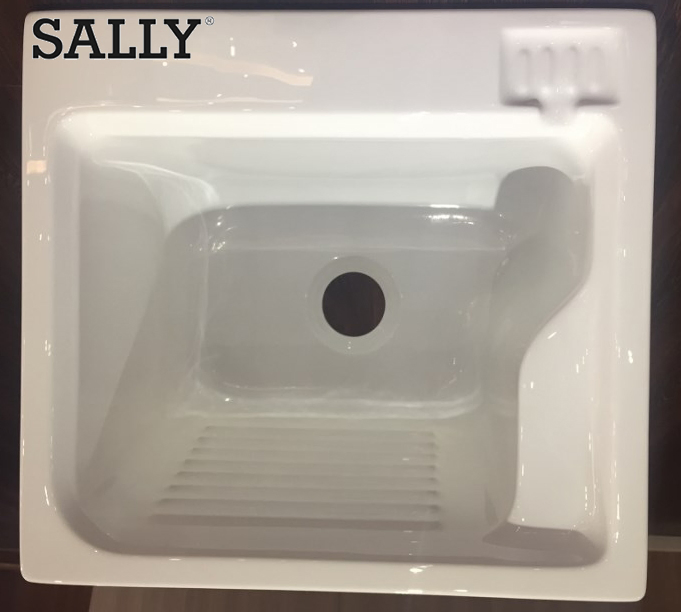 Sally Black Laundry Acrylic 33.8X22.8X10.4 Inch Drop-in Sink Basin Vanity Cabinet Washing Double Bowl for Shower Room Bathroom or Kitchen