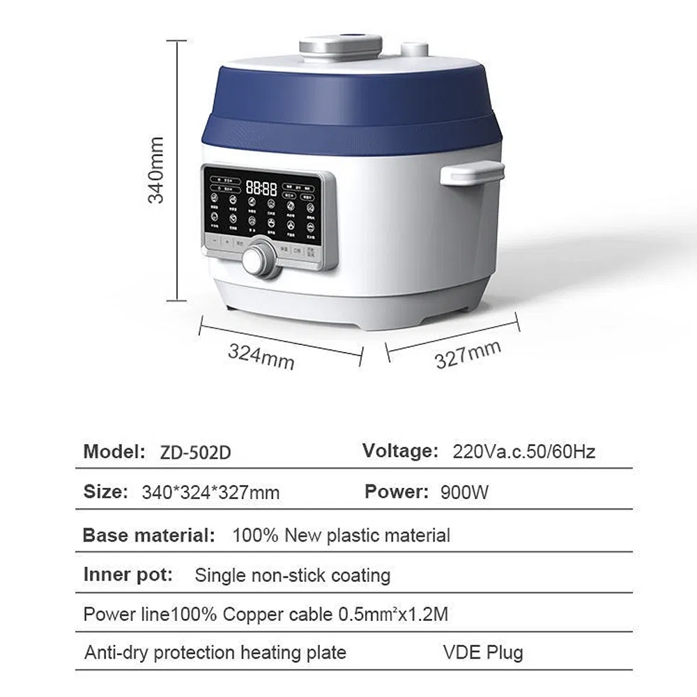 Intelligent Reservation Rice Cooker with Steaming Pot for Household Use