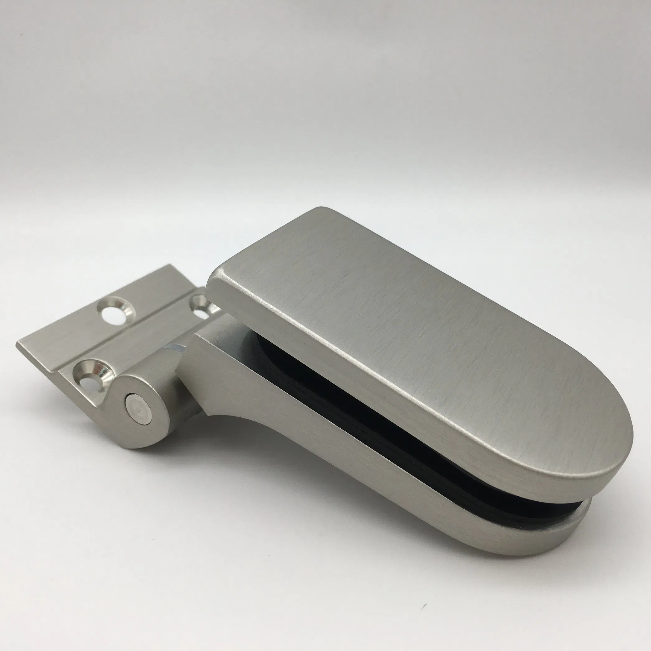 Matt Satin Aluminun Material Frameless Glass Door Hinge for Commercial Office