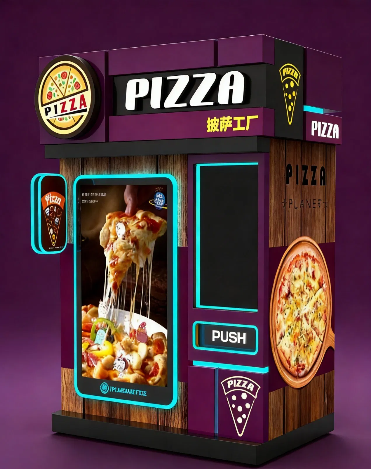 Pizza Vending Machine with Baking System and Heating System