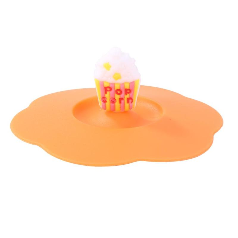 Cartoon Heat-Resistant Water Lid Dust Prevention Seal Leak Proof Silicone Cup Cover