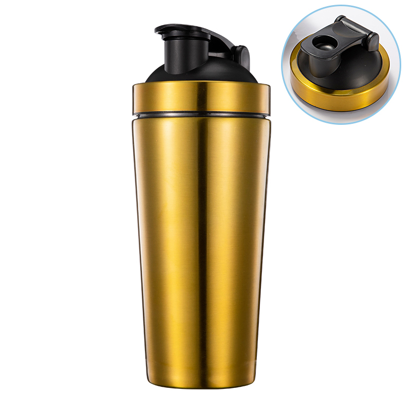 739ml Gym Fitness Shaker Bottle with Stainless Steel Shaking Ball