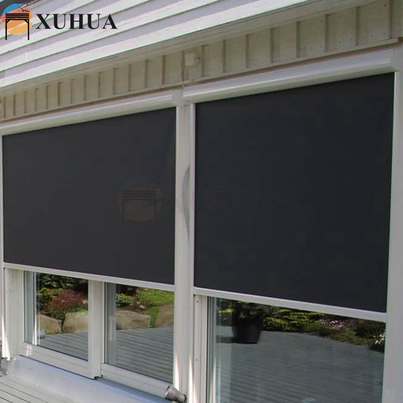 Xuhua Factory Outdoor Windproof Blinds Window Shades Manual Motorized Zipper Screen Blinds