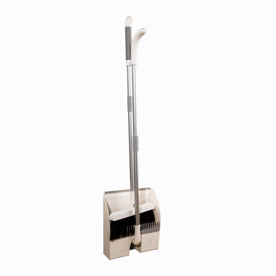 Finesource Broom and Dustpan Set, Magnetic Handle Joint, Comb Inside, Windproof, Wind-Break Design