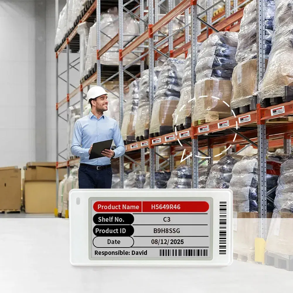 Customized to Sample Supermarket Shelves Amoled Technology Cost-Saving ESL for Factory Logistics Warehouse Wireless BLE NFC Epaper Display Crash Prevention