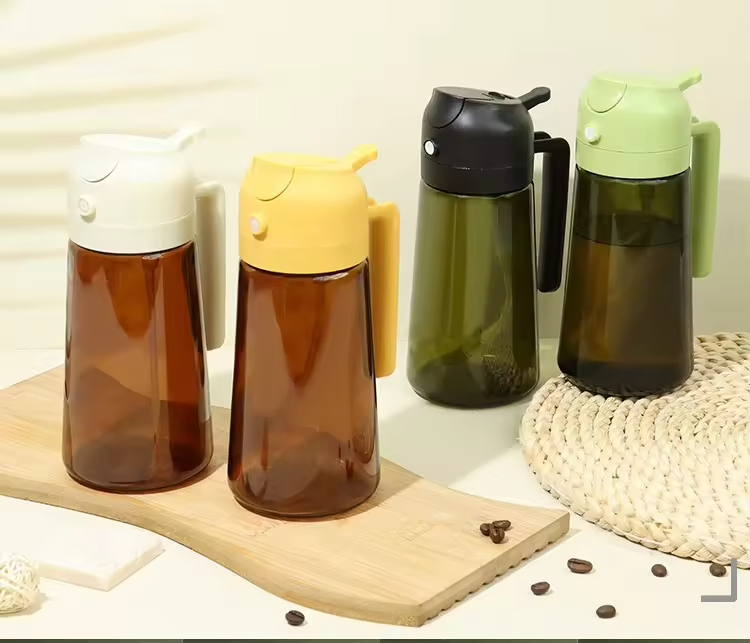 420ml Oil Sprayer and Pourer 2 in 1 Portable Oil Spray Bottle High Quality PP Material Household Oil Spray Bottle