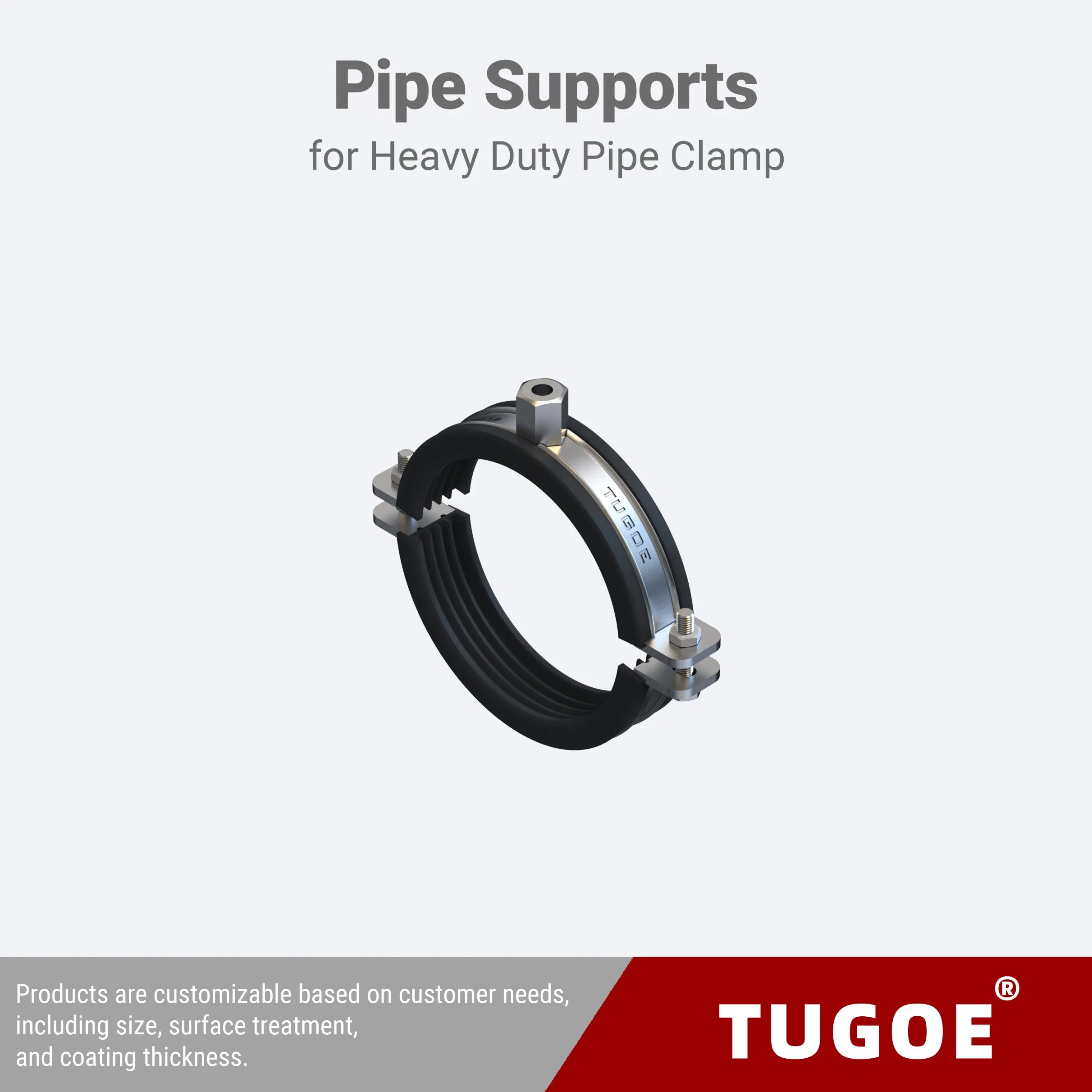 Factory Galvanizing 1-1/4" Heavy Duty Pipe Supporting Electricity Pipe Clamp with Rubber