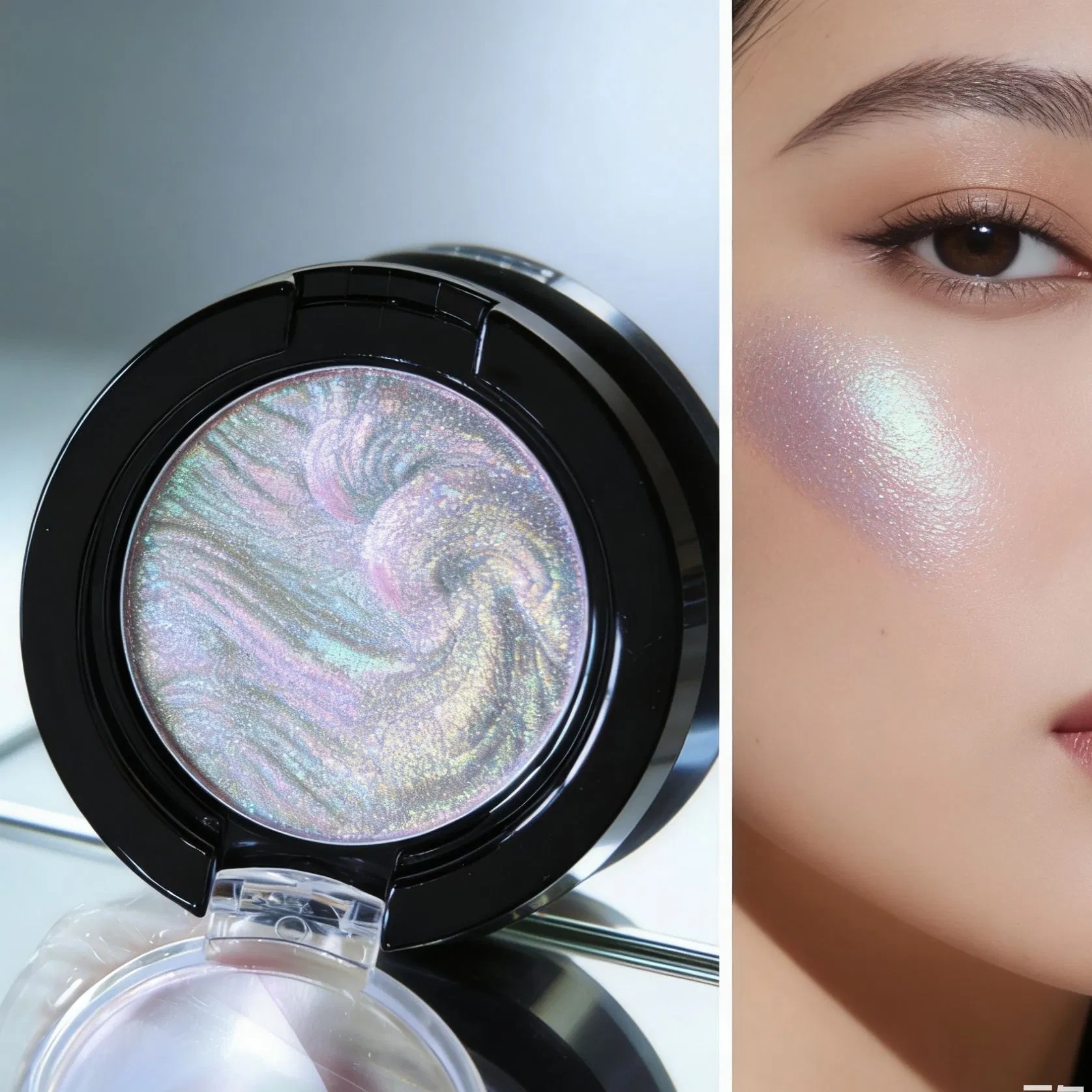 Glittering Duochrome Highlighter Powder Waterproof for All Skin Types