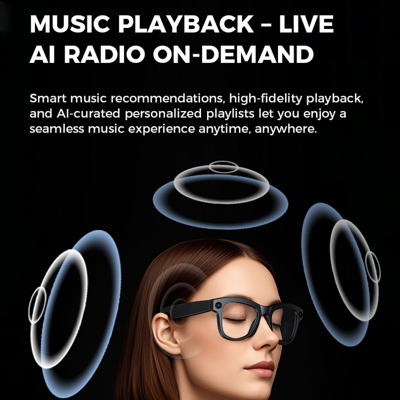 Ai Smart Glasses, Vr, Ar, Online Translation, Bluetooth, 5MP Camera, Conference Call, Music Playback, Answering Phone, Glasses, Cloud Storage