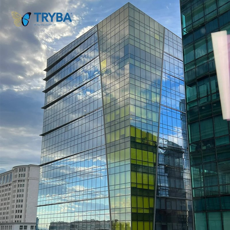 Double Panels Glass Architectural Designs Built Curtain Wall