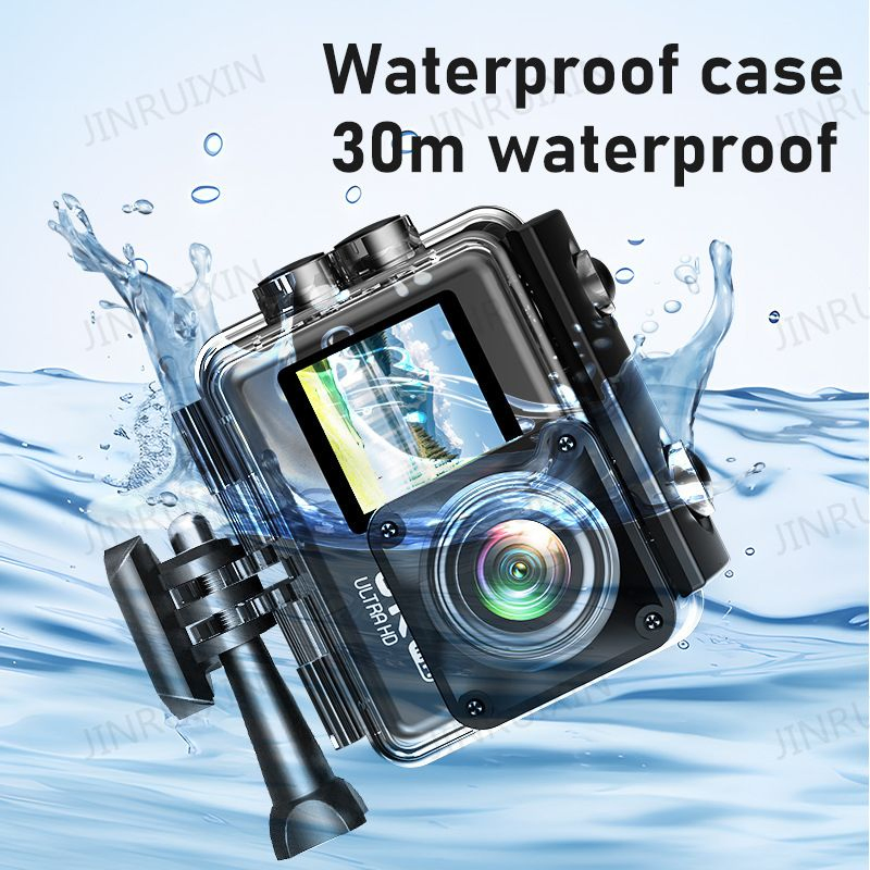 New Cross-Border Action Camera 6K HD Dual Screen Remote Control WiFi Eis Anti-Shake Motion DV Camera