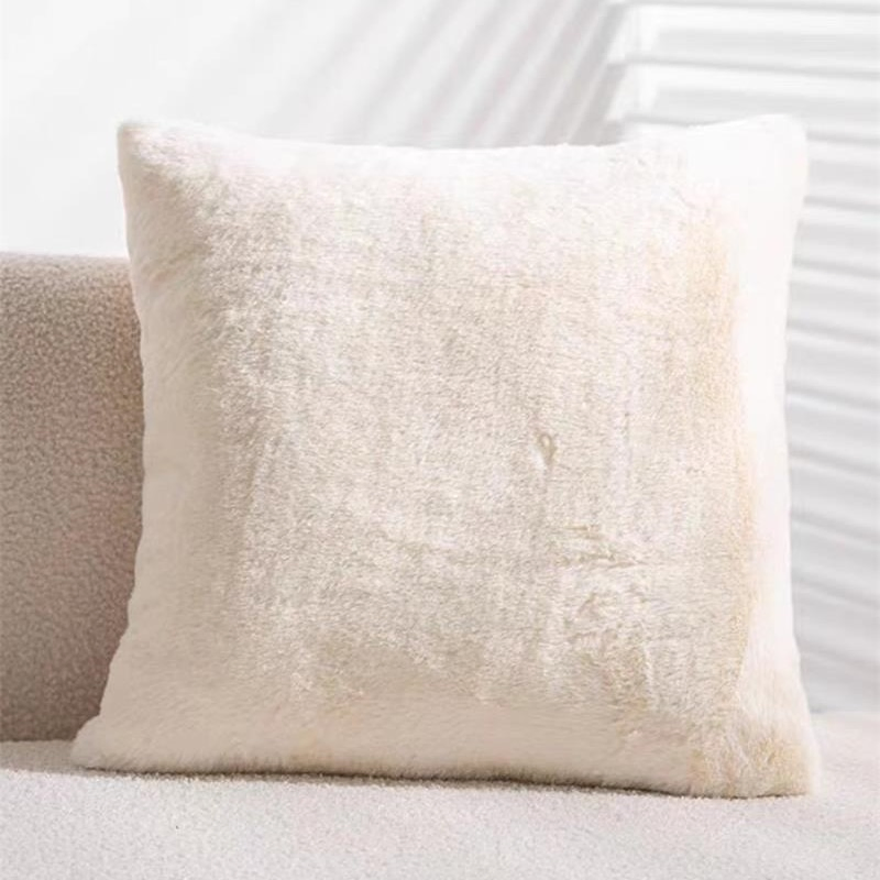 Polyester Fake Fur Cushion of Gift Pillowcase Sofa Cover Travel Pillow