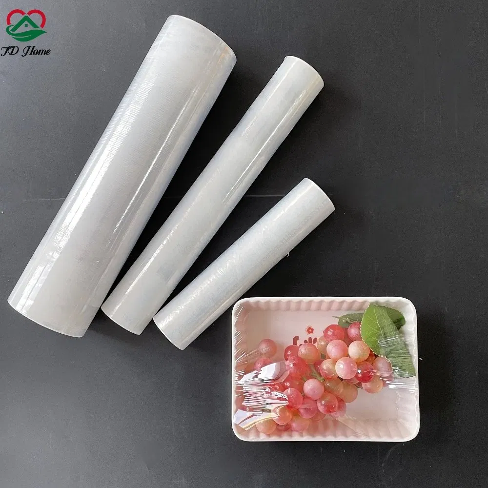 Food Grade PE Jumbo Dispenser Cutter Kitchen Plastic Food Wrap Film, 30cm X 100m Manufacture PE Plastic Cling Wrap Film Roll