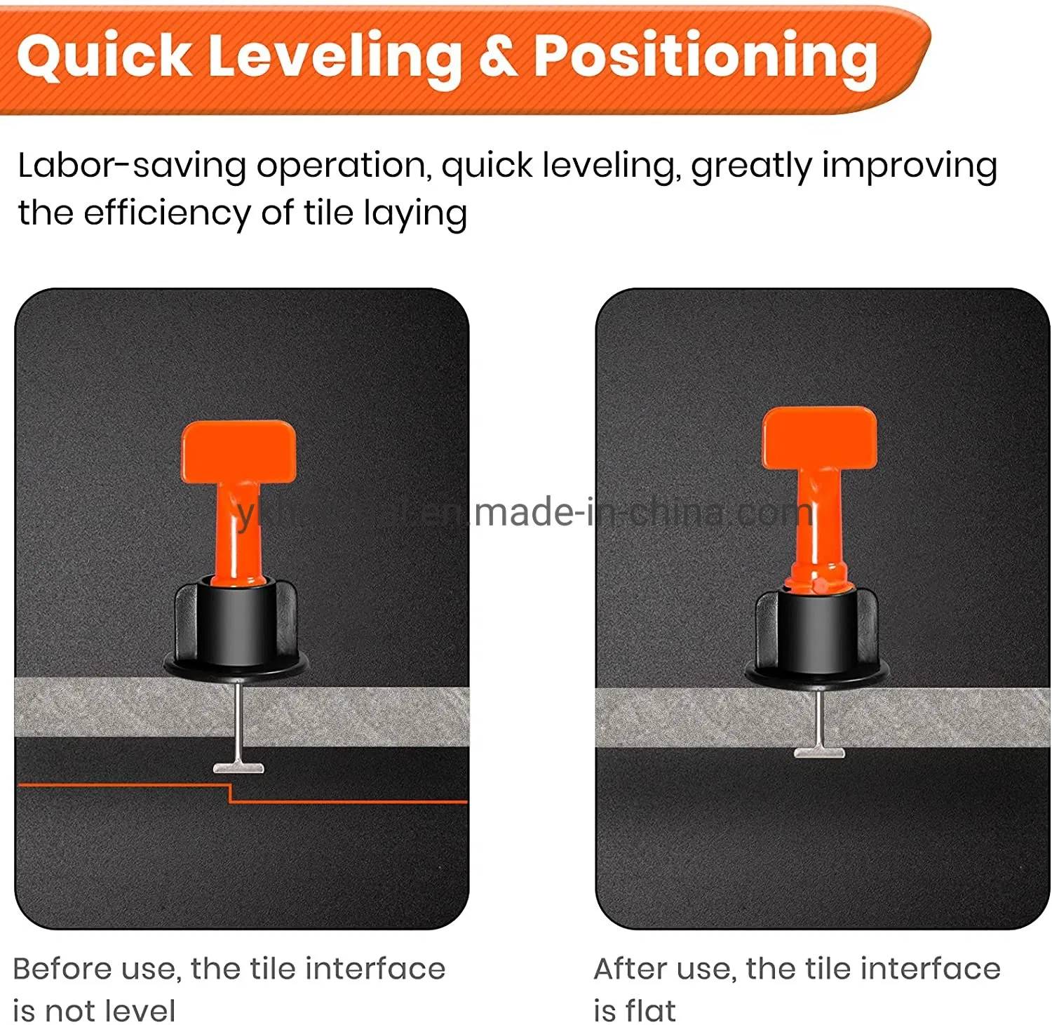 Factory Direct Tile Leveling System Kit, 50 PCS Tile Leveler Spacers Replaceable Steel Pins Ceramic Tile Installation Tool for Walls Flooring
