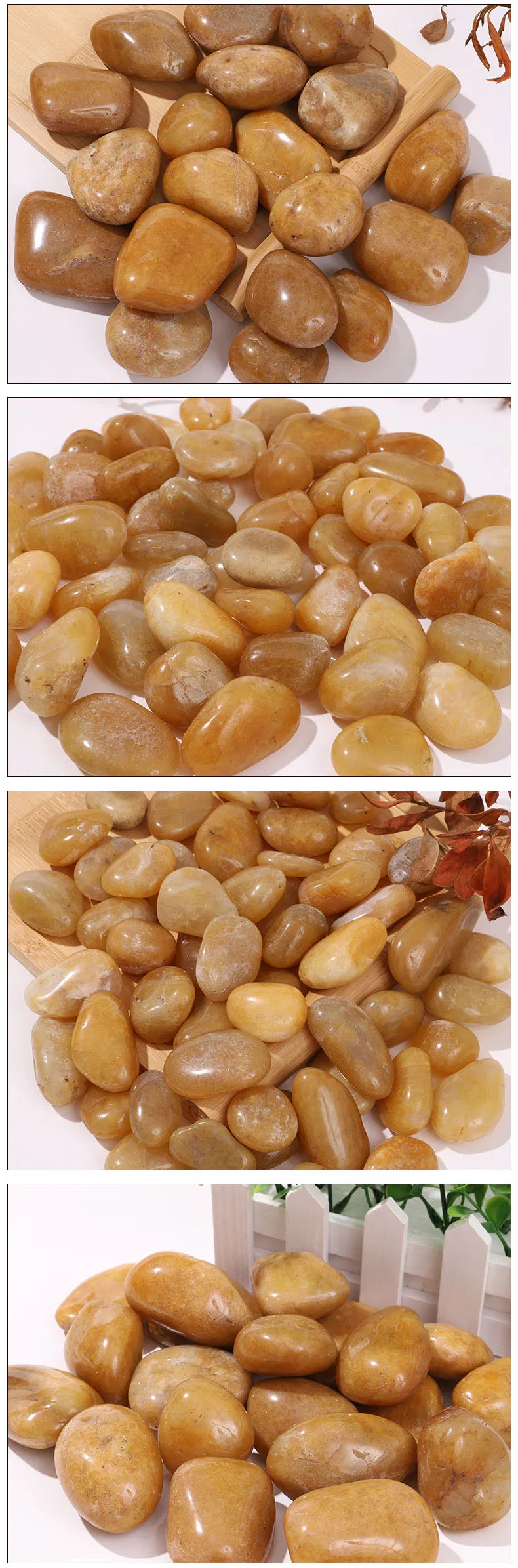 Landscape Natural Polish Yellow Pebble Stone Black Pebble for Garden