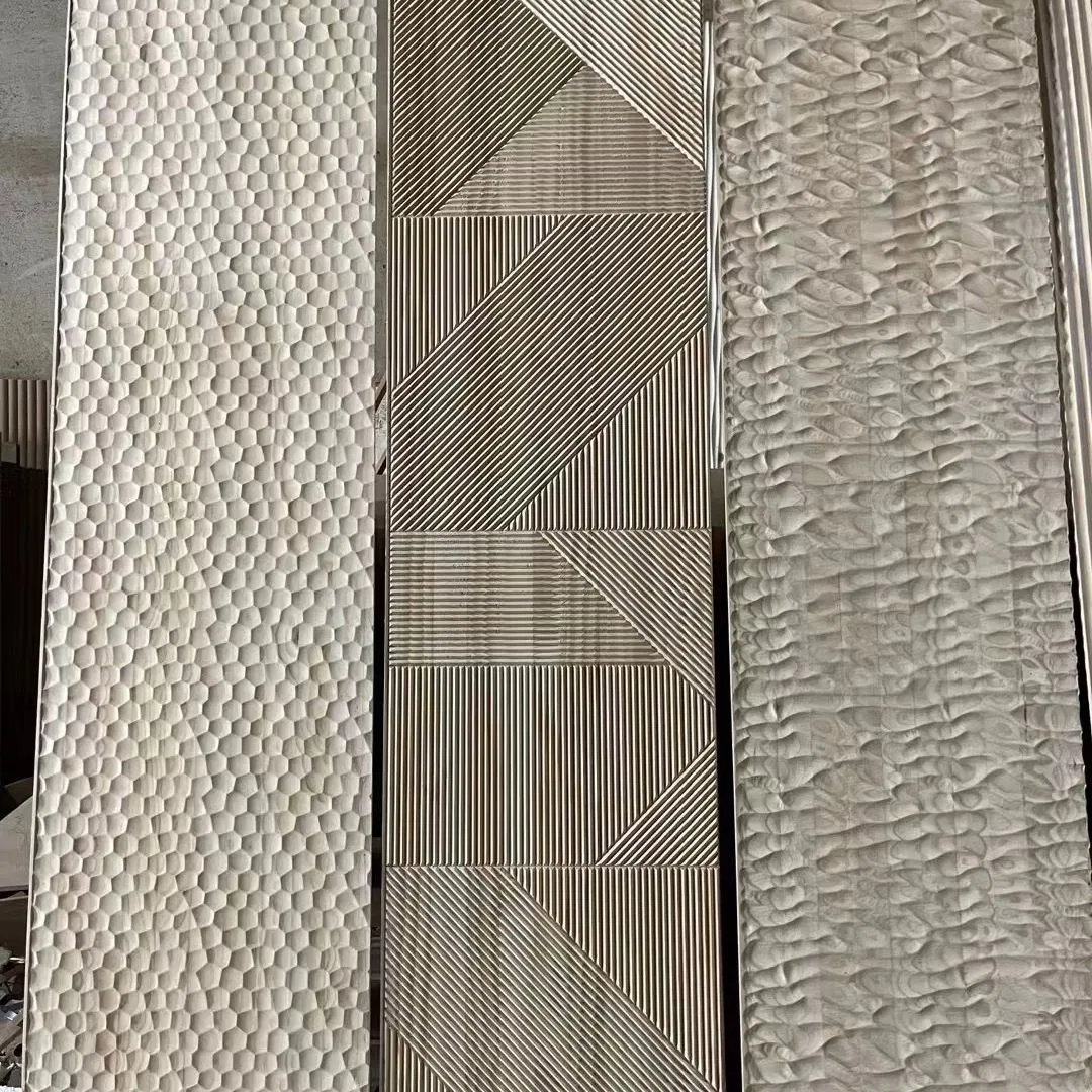 Custom-Made High Quality Solid CNC Texture 3D Wood Wave Wall Panel