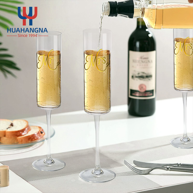 Flauta Copa De Champá N Custom Logo Hand Blown Table Goblet Wine Stemware Glassware Long Stem Wedding Champagne Flute Glass for Event Party