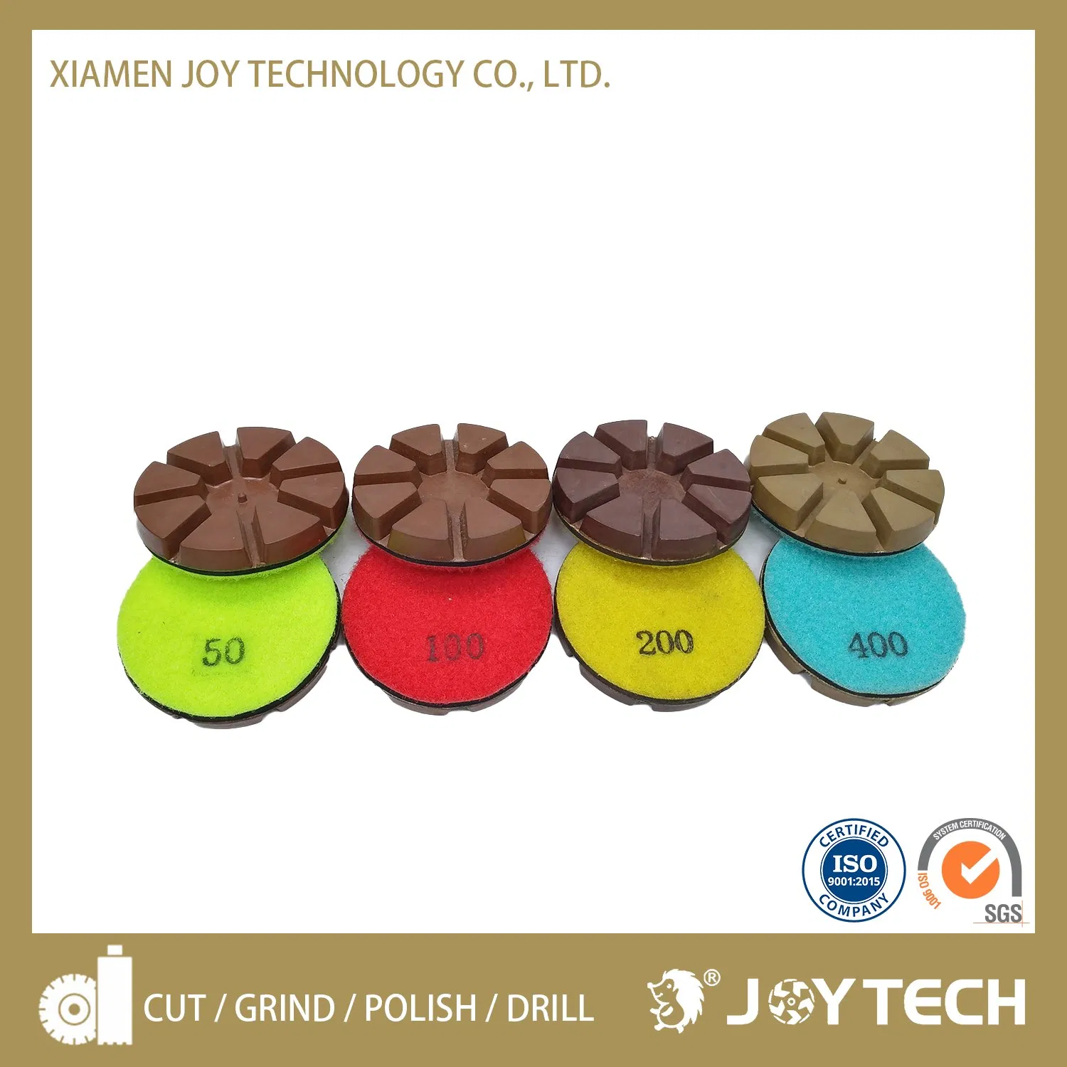 Diamond Hybrid Resin Polishing Wheel Set Pad for Concrete Stone Marble Granite Terrazzo Epoxy