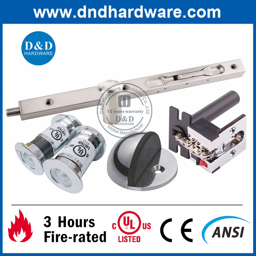 Wooden Door Hardware Satin Stainless Steel Door Flush Bolt Latch