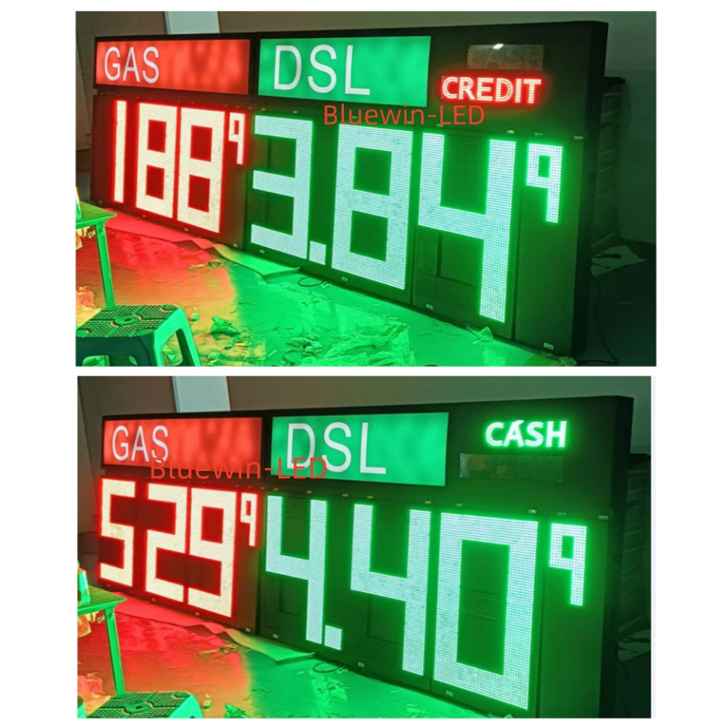 Manufacturer 7 Segments LED Display Remote Control LED Digital Gas Price Sign for Petrol Station Gas Price Display 8~48inch