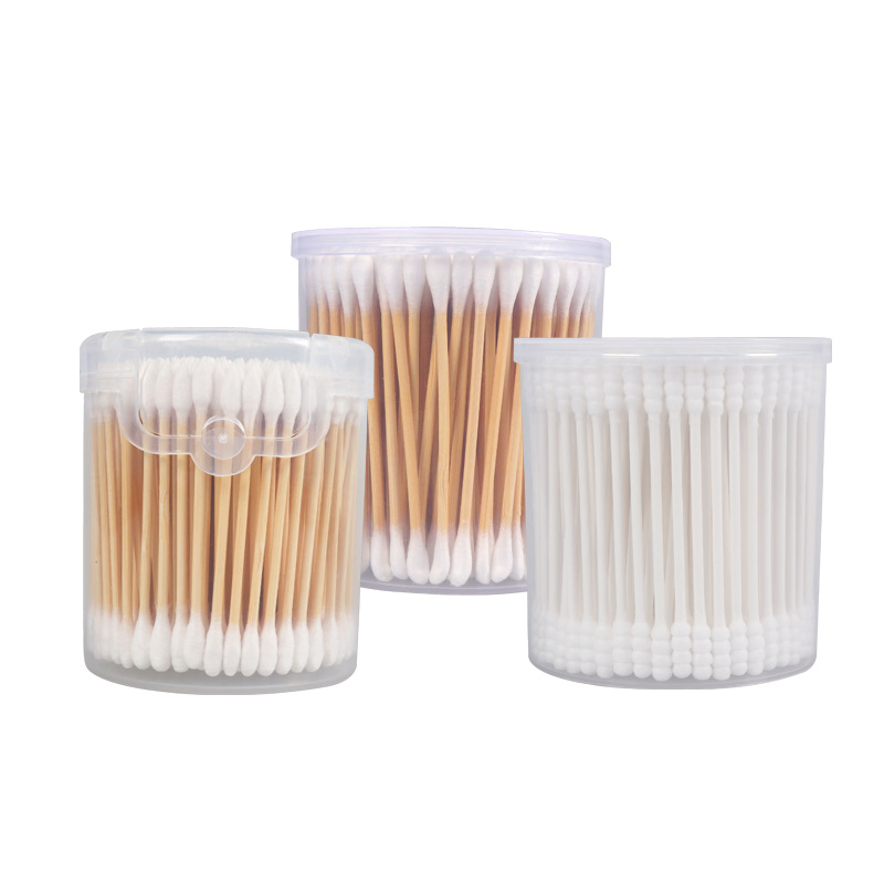 200 PCS Tube-Packed Household Cotton Swabs - Double-Head, Sealed & Moisture-Proof for Cleaning & Makeup