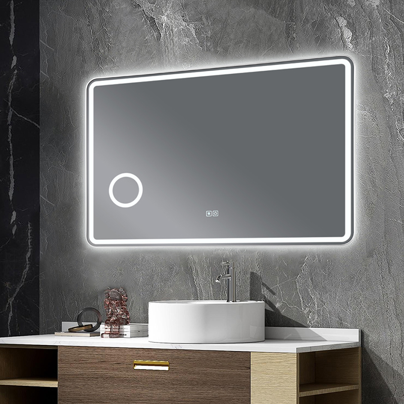 Rectangular Anti-Fog Mirror Hotel Smart LED Bathroom Mirror