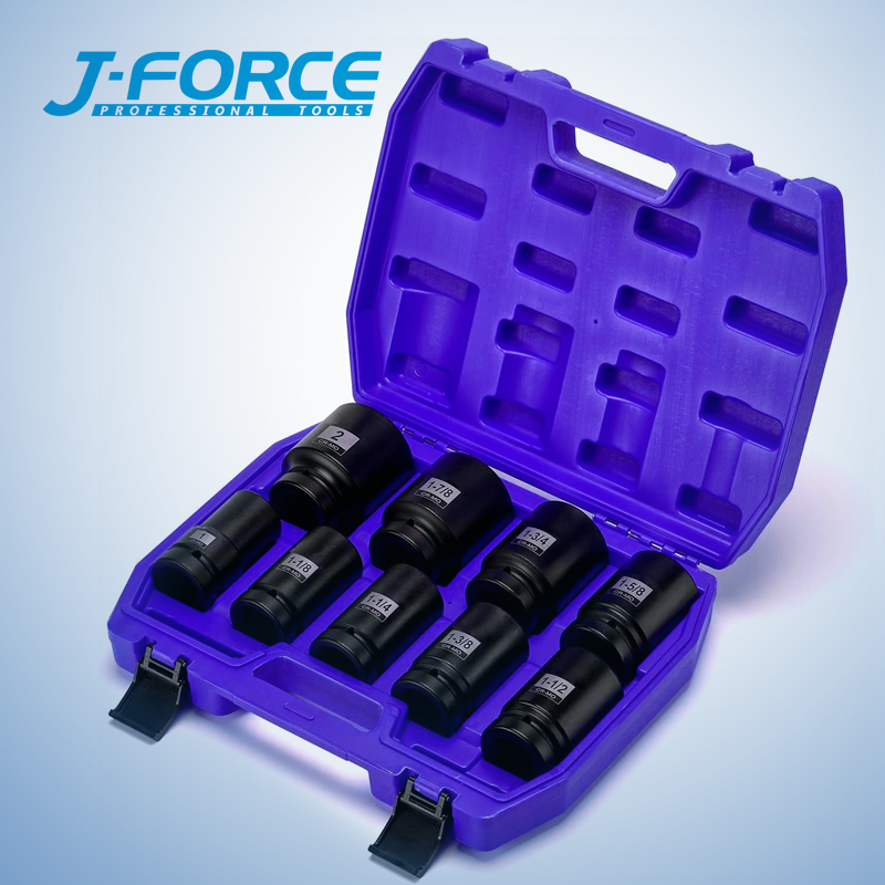 Набор ударных головок SAE 1 дюйм, 9 предметов