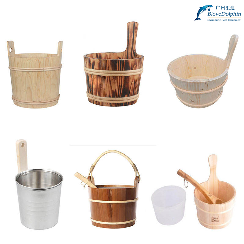 Wholesale Dry Steam Room Sauna Room Accessories Wooden Spoon Sauna Bucket