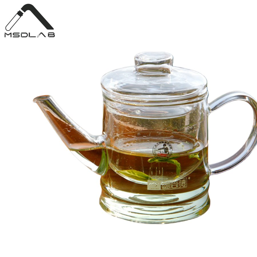 Decorative Flower Tea Set with 12-Slit Infuser and Candle Warmer Base