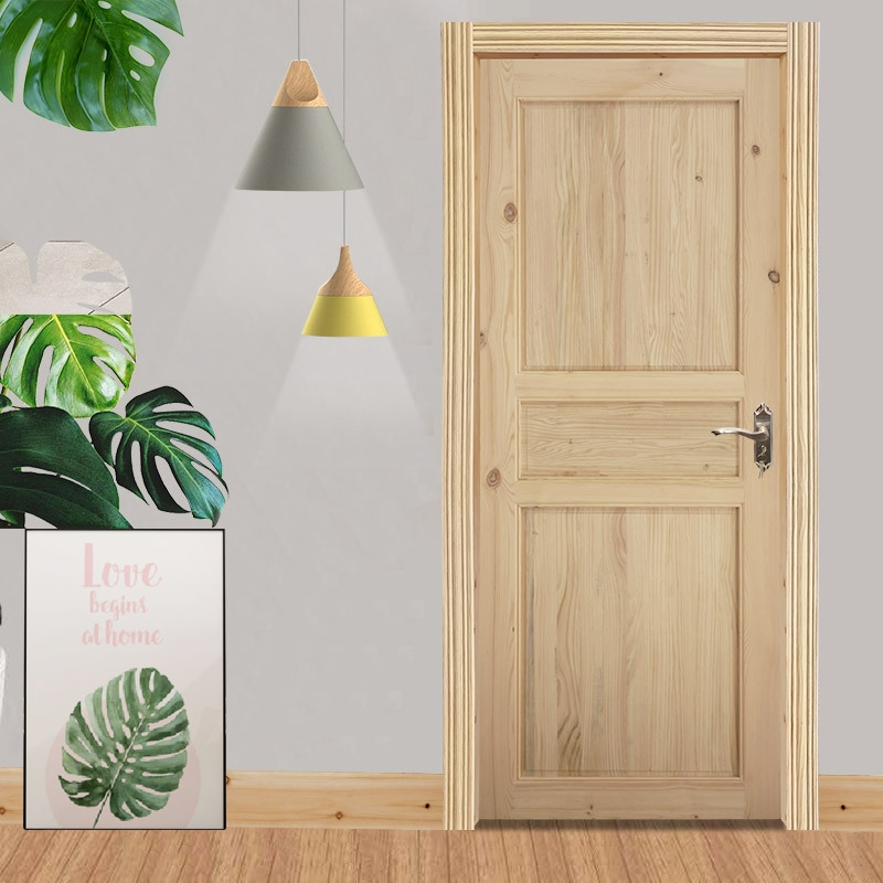 Customized New Chinese Style Pine Solid Wood Interior Door
