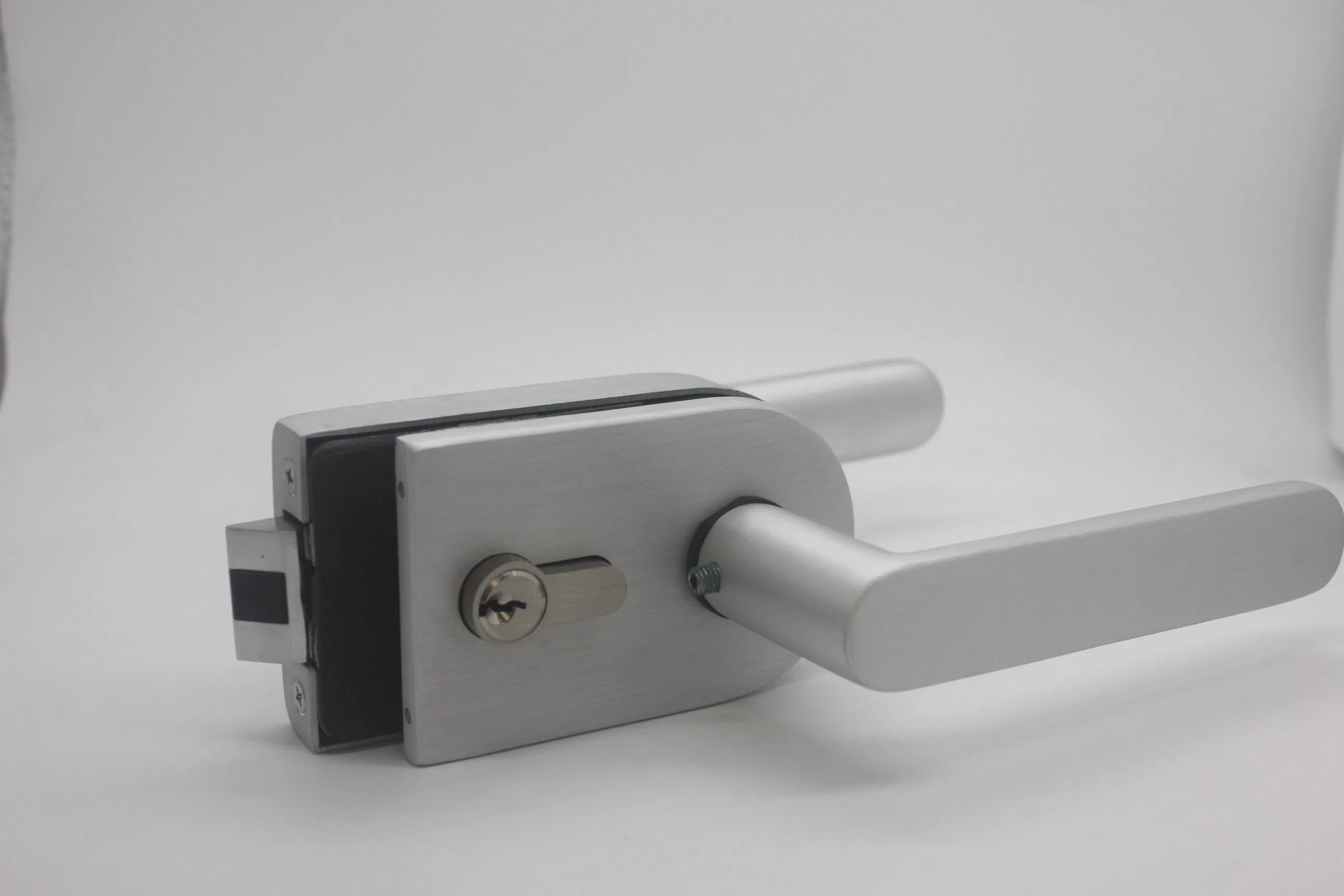 Frameless Aluminium Sliding Glass Door Lock for Glass Security with Leverv Handle Offset Lock with Cylinder Door Lock Manufacturer