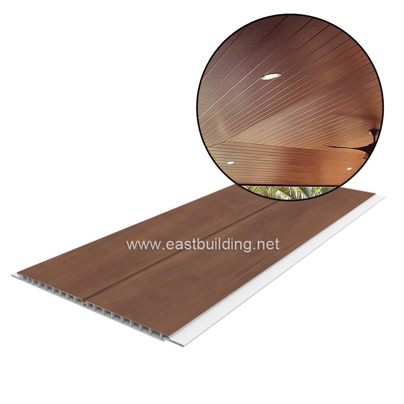 Dark Classical Wood Interior PVC Ceiling Panel
