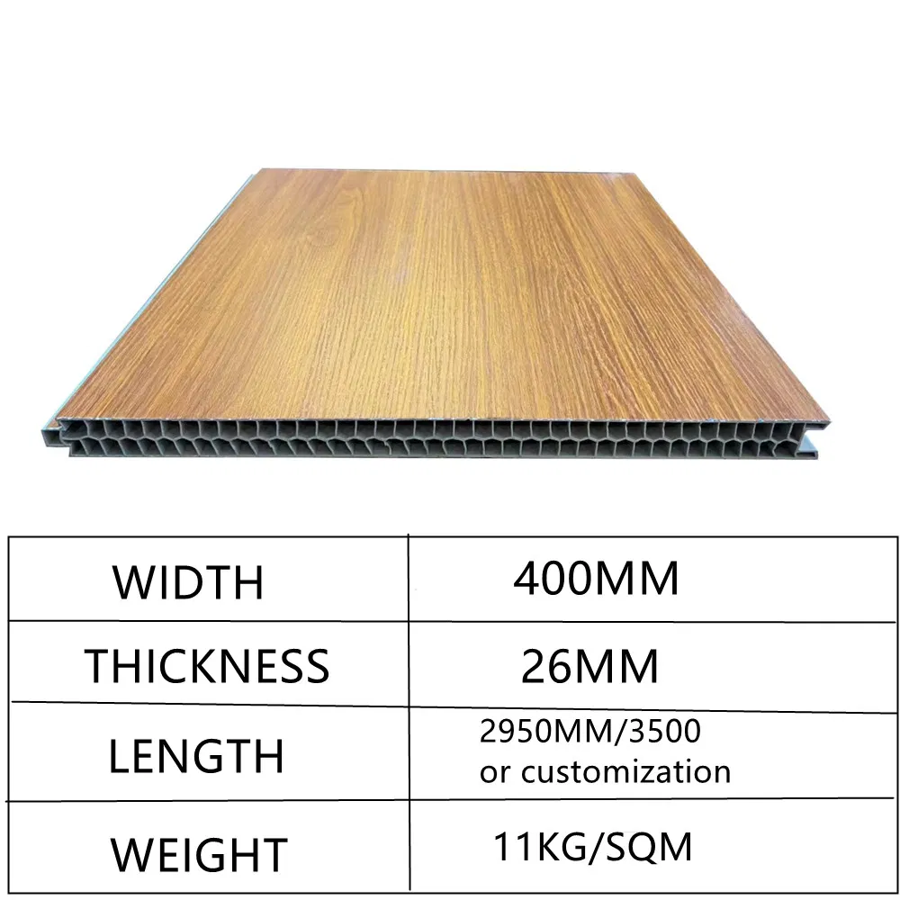 400X20X6000mm Customization Size Waterproof Laminated PVC Wall Partition Panel