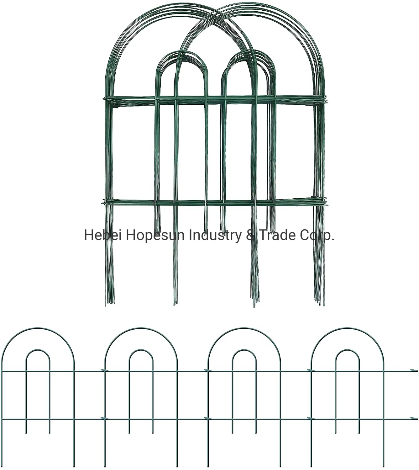 Green Garden Border Edging Folding Fence Roll/PVC Coated Lawn Edging Outdoor