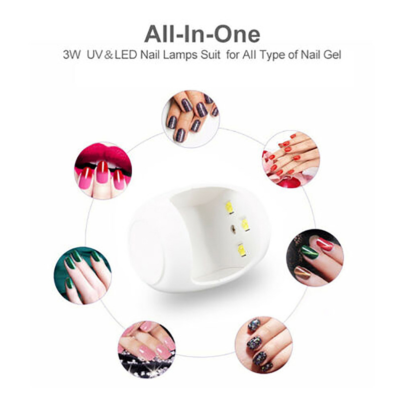 Manicure Lamp Smart Mini Nail Lamp Single Finger 6W 3 LED UV Light Art Tool