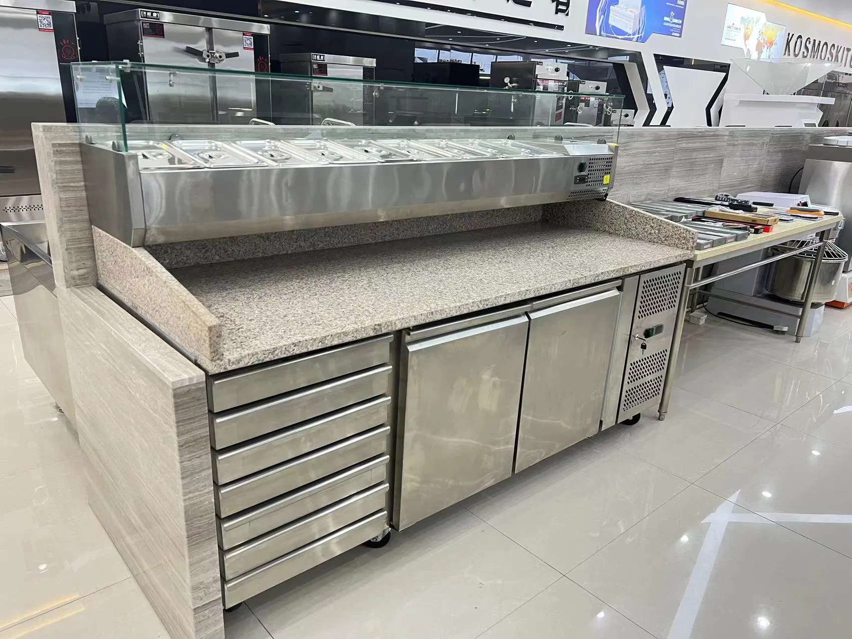 Vxr Cold Salad Cabinet Pizza Cabinet Commercial Kitchen Equipment