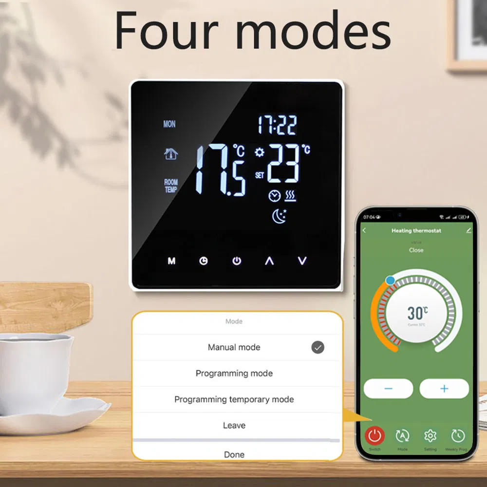 Touch Screen APP-Compatible Voice Control Underfloor Heating Smart WiFi Thermostat
