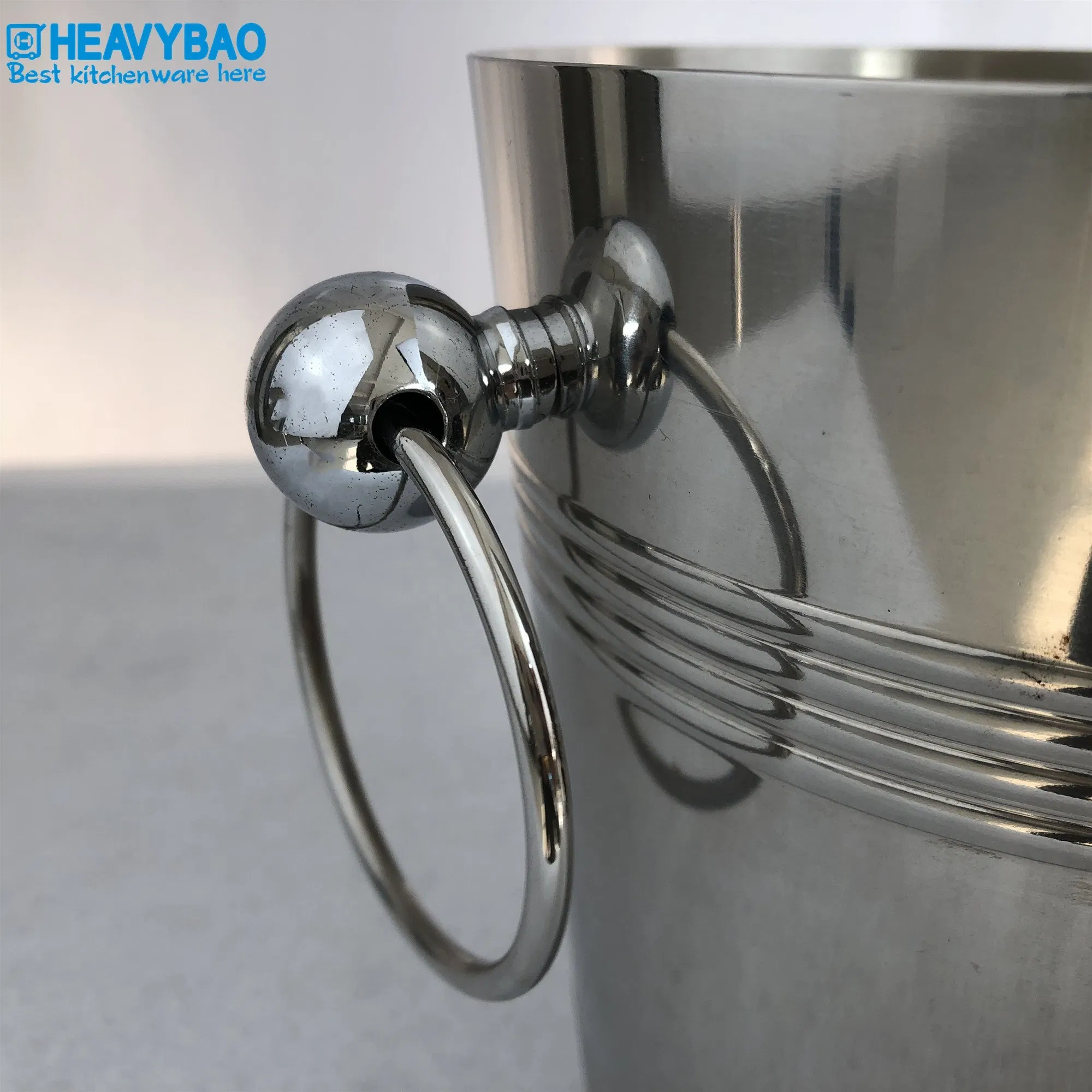 Heavybao Cool Bar Supplies LED Stainless Steel Champagne Ice Bucket