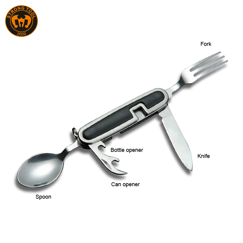 4-in-1 Camping Utensils Hiking Cutlery Knife for Picnic Travel Barbecue