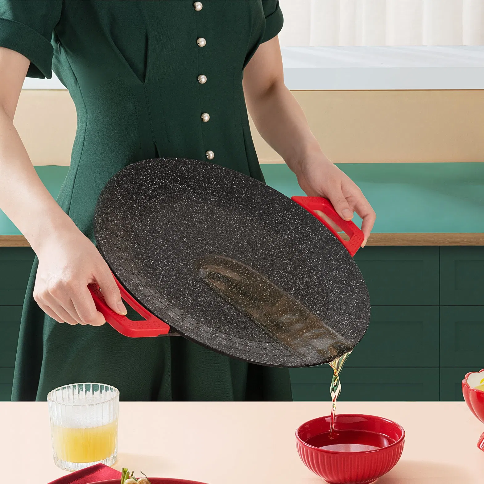 Frying Pan Non Stick Electric Multifunction Pizza Pan 36cm