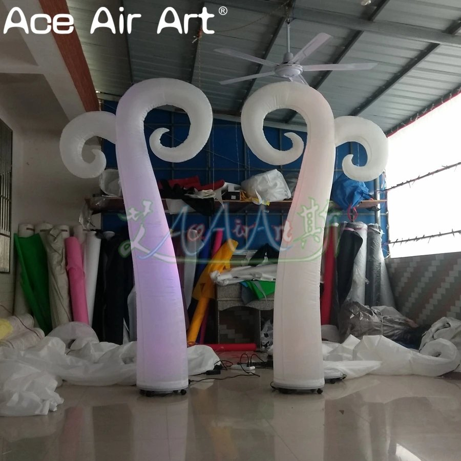 Inflatable Lighting Stage Decoration Inflatable Sheep Horns Illuminating Pillars Balloon with Air Blower