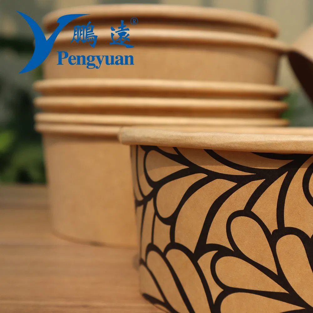 Custom Factory Hot Selling Disposable Salad Kraft Paper Bowl