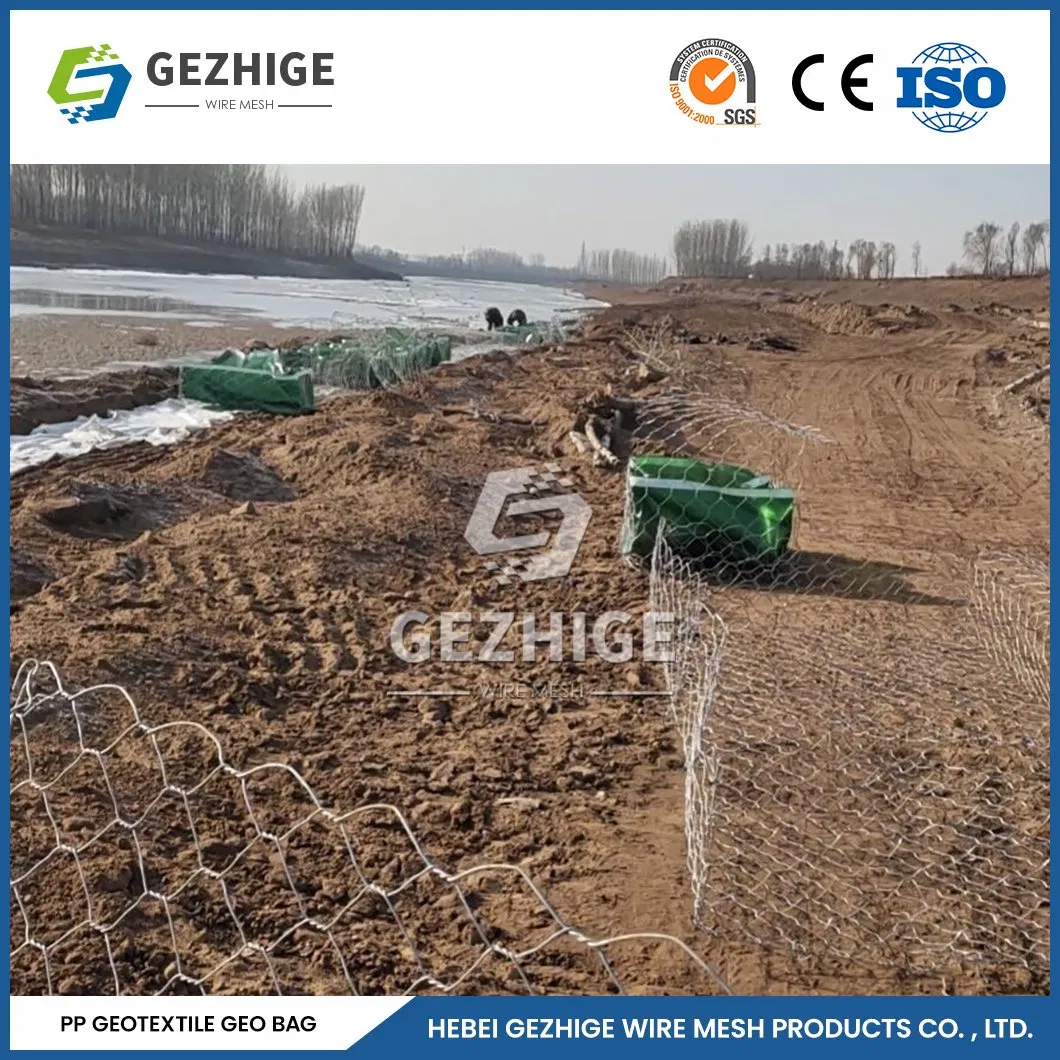 Gezhige 2.0-4.0mm Wire Thickness PVC Gabion Factory 2.0*1.0*0.5 M Hexagonal Gabion Box Net China Non-Toxic PP Gabion Bag