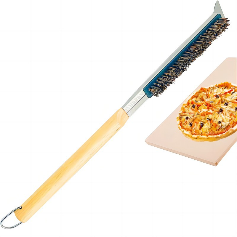 Щетка для чистки пицца-печи и гриля со скребком