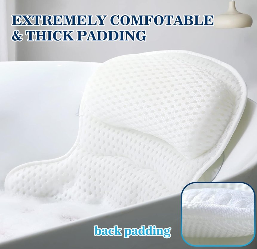 Bath Pillow Bathtub Pillow Headrest Luxury Bath Pillows for Tub Neck and Back Support