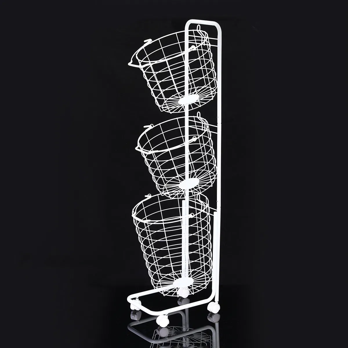 2 Tier Laundry Basket with Rolling Lockable Wheels Wire Metal Sorter