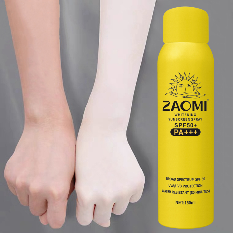 Zaomi Brand Hot Sale Waterproof Face Sunscreen Spray Travel Size Whitening Sunscreen Spray Sunblock SPF 50
